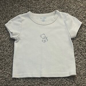 Brandy Melville John Galt White Teddy Baby Tee